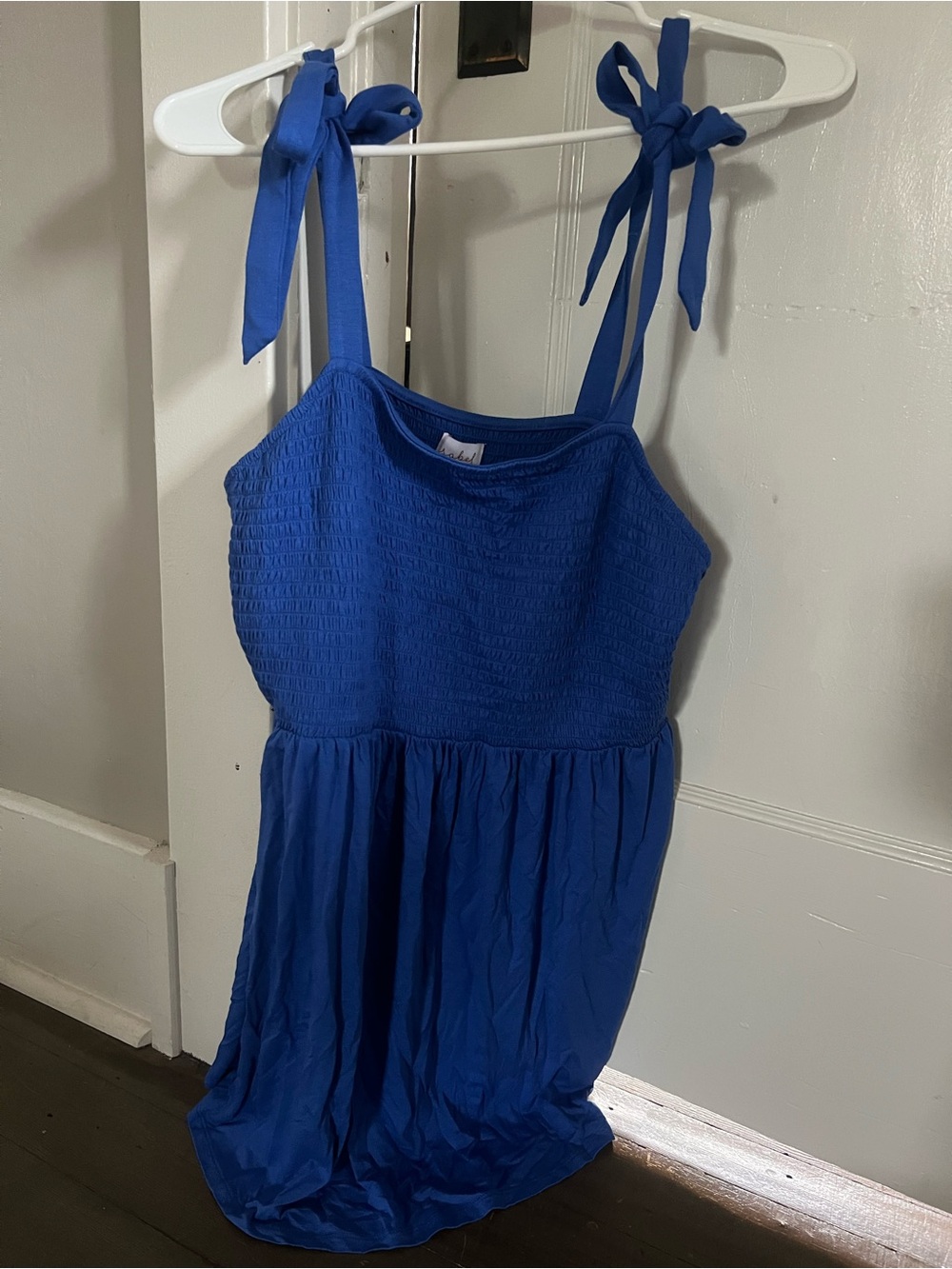 Isabel Maternity by Ingrid & Isabel Royal Blue Smocked Tank with Tie Straps